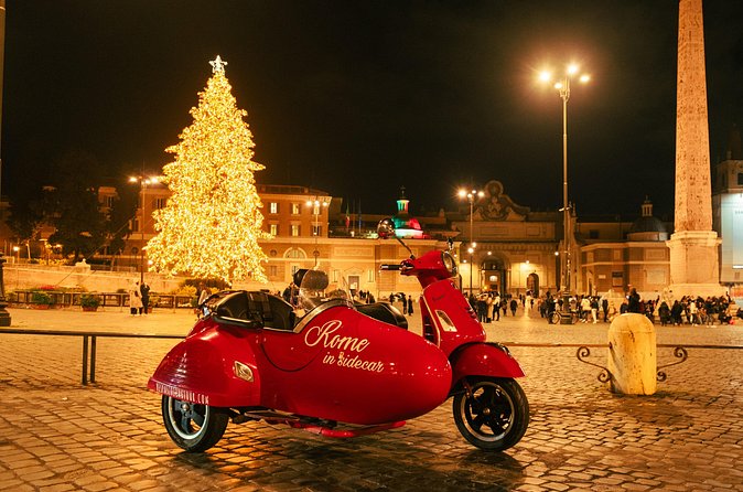 2h Xmas Lights Panoramic Vespa Sidecar Tour - Trastevere alleys and the Jewish Ghetto