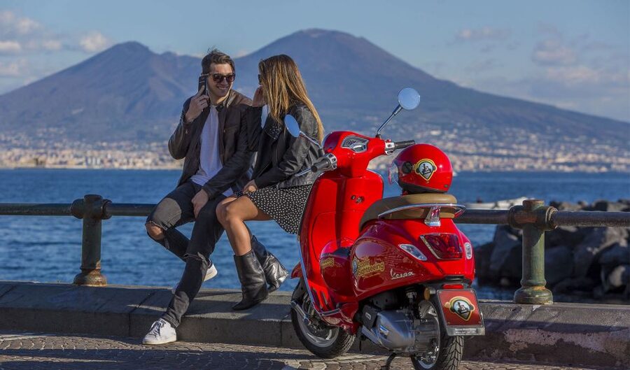 Amazing audioguided Vespa Tour of Naples - with driver - Santa Lucia and the road beside the bay