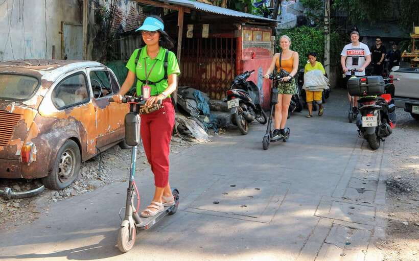Bangkok: Riverside E-Scooter Adventure with StreetFood Snack - Starting near Itsaraphap MRT station