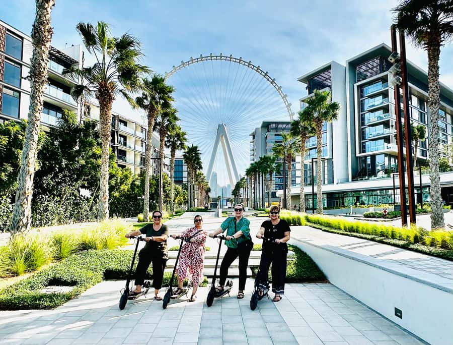 Dubai: E-Scooter Guided Tour of Marina, JBR & Bluewaters - Bluewaters Island and Ain Dubai: Dubai’s showpiece views