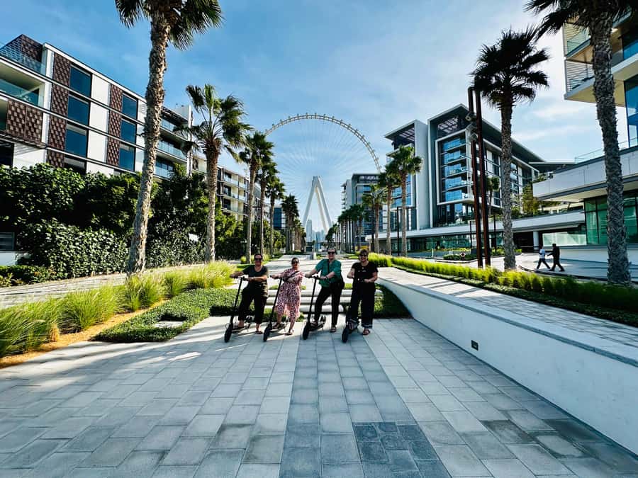 Dubai: E-Scooter Guided Tour of Marina, JBR & Bluewaters - Marina Walk and the yacht club