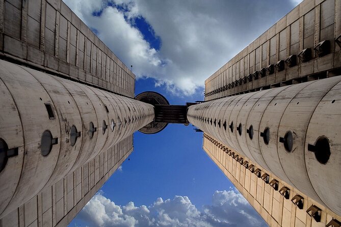 E-Scooter Communist Yugoslavia Tour - Genex Tower, the tour’s big architectural moment