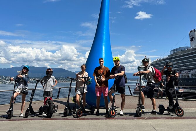 E-scooter & EUC guided tour to the secret spots in Vancouver - Canada Place and Coal Harbour: skyline, ships, and seaplanes