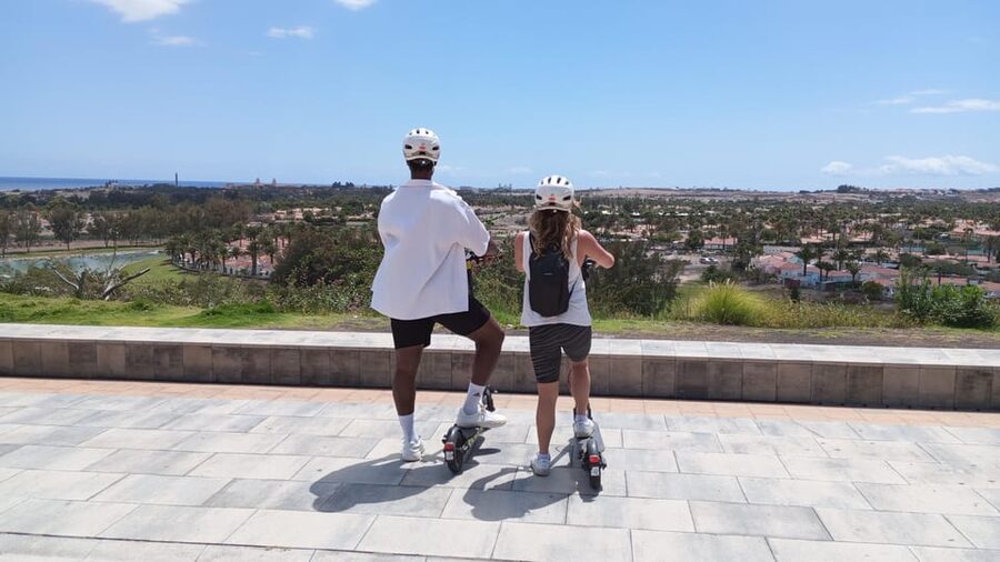 e-Scooter Step Kickstart Guided Tour: Sightseeing Maspalomas - Campo Internacional and the Canary Islands plant life
