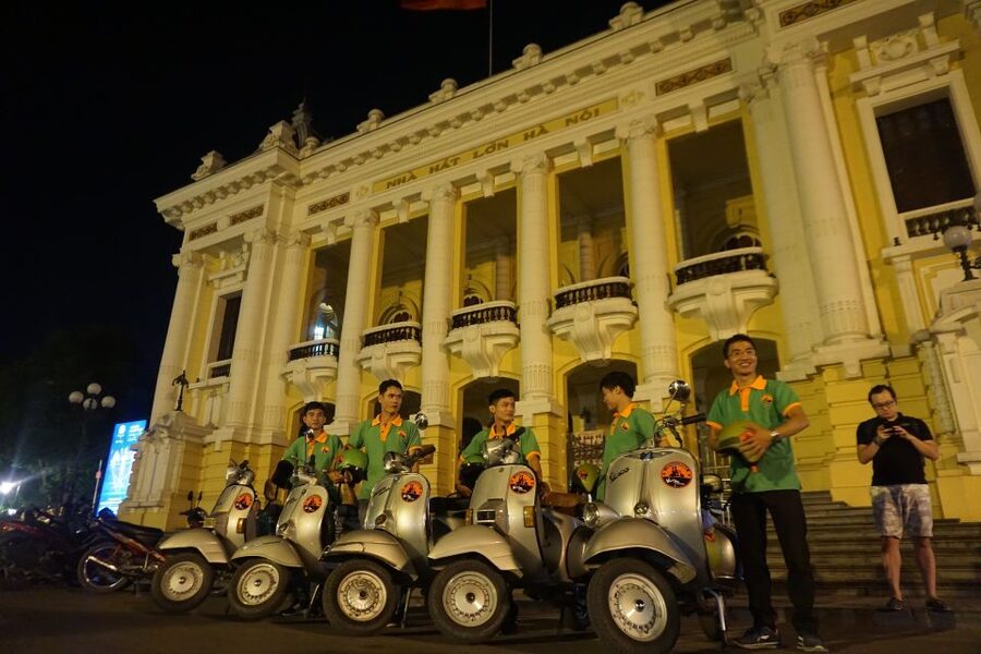 Enjoy Hanoi Like a Local - Vespa & Street Food Tour by Night - St. Joseph’s Cathedral and the first taste of Hanoi