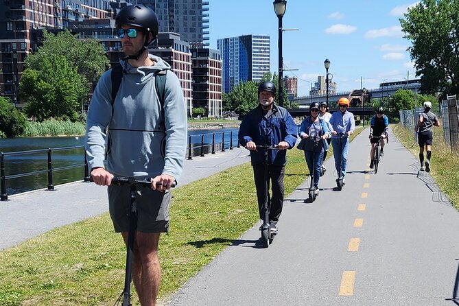 Experience Old Montreal on e-scooters with a local comedian - Learning the scooter before the city ride