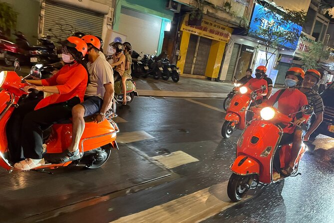 Female Riders Vespa Night Street Food + Train Street food 4 Hours - Pickup in the Old Quarter at 6pm