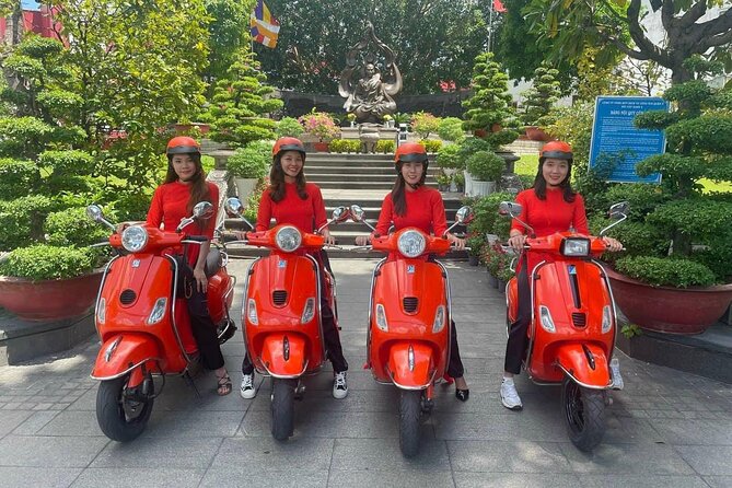 Female Riders Vespa Night Street Food + Train Street food 4 Hours - Ceramic Road and Long Bien after dark