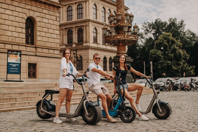 Guided sightseeing e-scooter tour of Prague: 2 hours - Petřín Hill, the Communist Memorial, and the National Theatre
