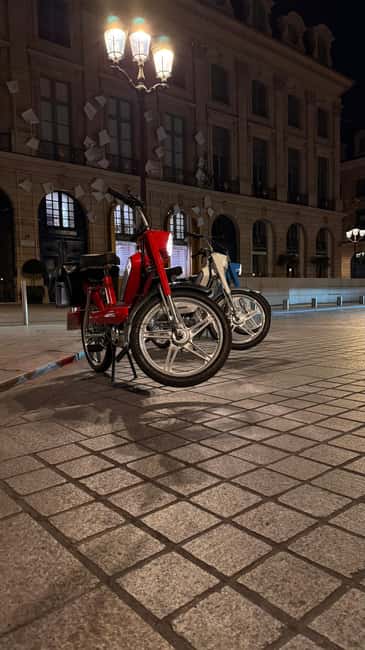 Guided tour of Paris on an electric Peugeot 103 moped - Place Vendôme and the Opera Garnier