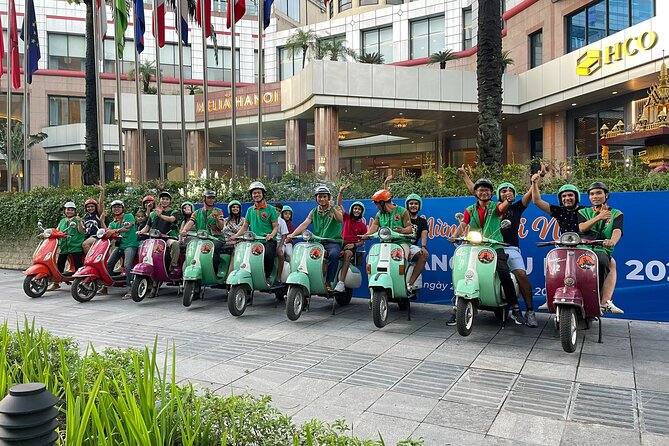 Hanoi Vespa After Dark Street Food Tour -Hidden Gem-Train Street - Long Bien Bridge after dark