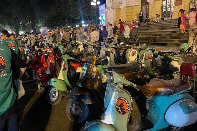 Hanoi Vespa After Dark Street Food Tour -Hidden Gem-Train Street - Ba Dinh and the lakeside ride