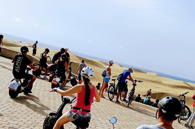 Maspalomas - Meloneras : e-Scooter 2 seat Sunset Guided Tour - Seeing the Maspalomas dunes from the road