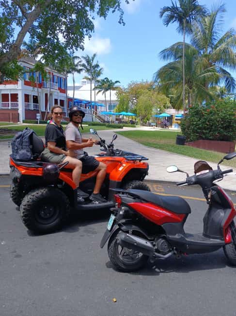 Nassau: Guided Scooter/ATV Rental or Tour w/Beach Day Bundle - Chocolate, rum cake, and distillery tastings