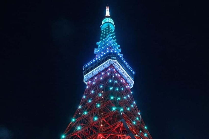 Night E-Scooter Ride to Tokyo Tower - No License Needed - Arriving at Tokyo Tower for the Main Deck