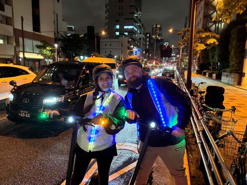 Night E-Scooter Ride to Tokyo Tower - No License Needed - The return ride and included photographs