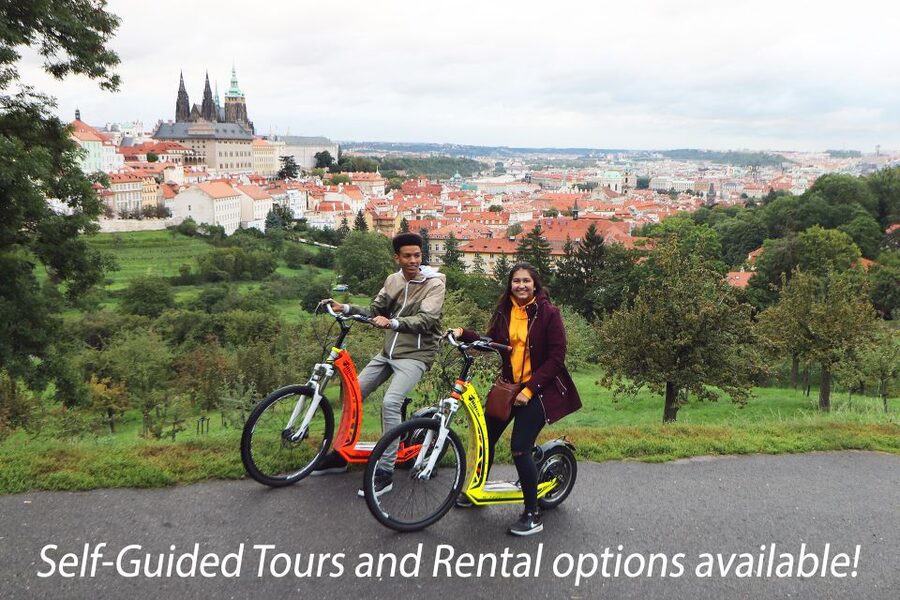 Prague: E-Bike/E-Scooter Viewpoint Tour - Lennon Wall and the Lesser Town