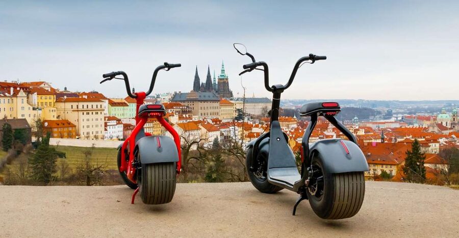 Prague: Fat Tire E-Scooter Guided Tour - Across the river to Rudolfinum and Josefov