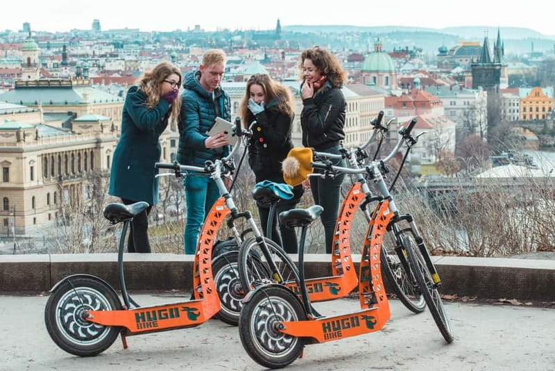 Prague: Fat Tire or Regular Scooter Tour with A Local Guide - Safety practice before the city ride