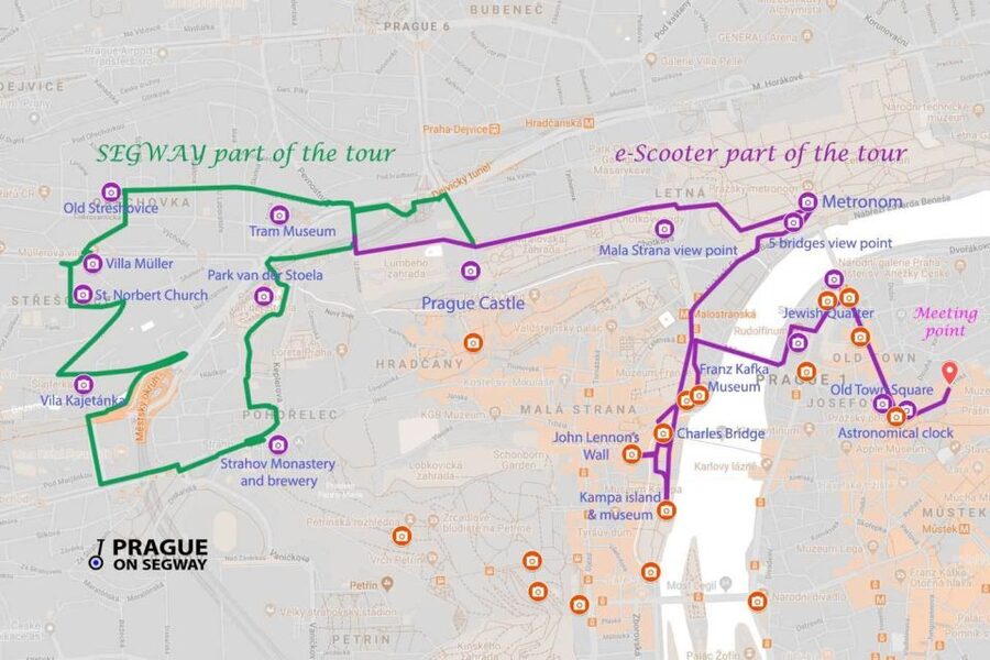 Prague: Half-Day Guided Tour by Segway and E-Scooter - Starting beside Kampa and the John Lennon Wall