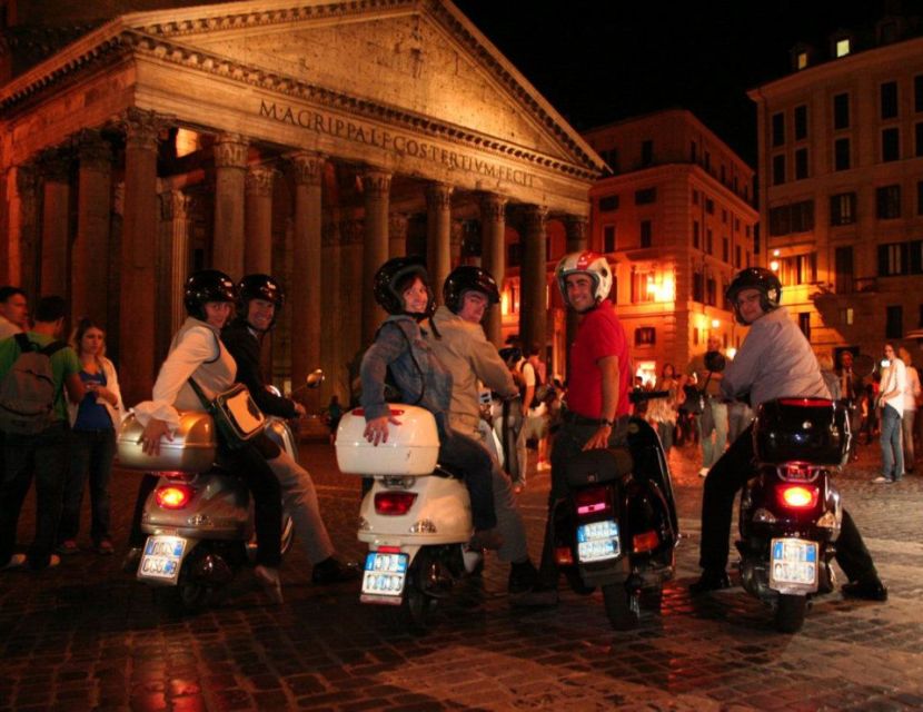 Rome by Night Vespa Tour With Driver/Private Guide - Pickup, safety briefing, and the first ride