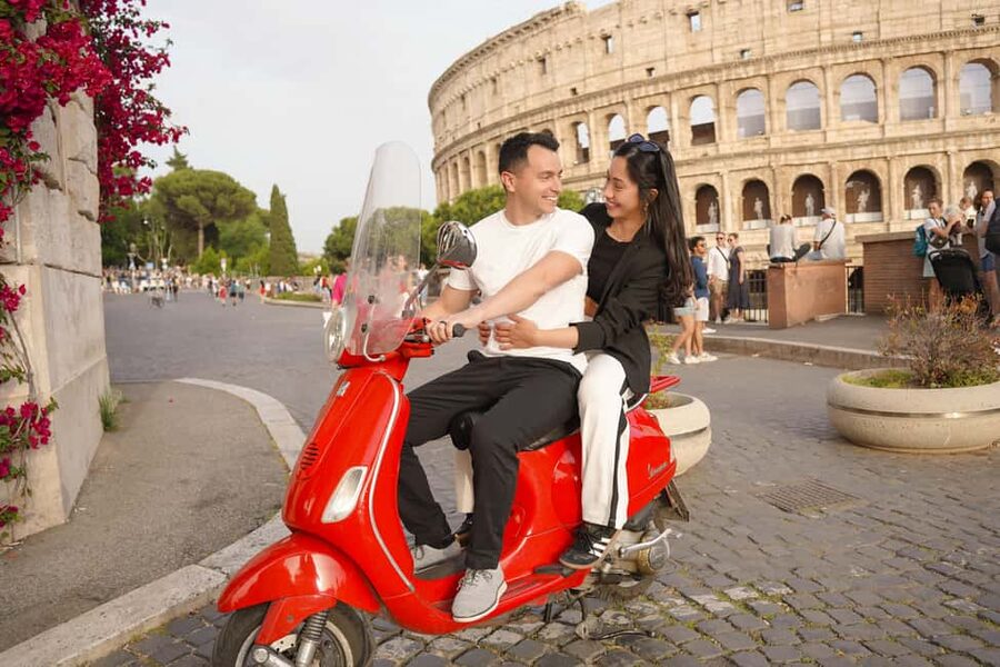 Rome: Vespa Photo Tour with Historic City Highlights - The Colosseum: a grand first photo stop