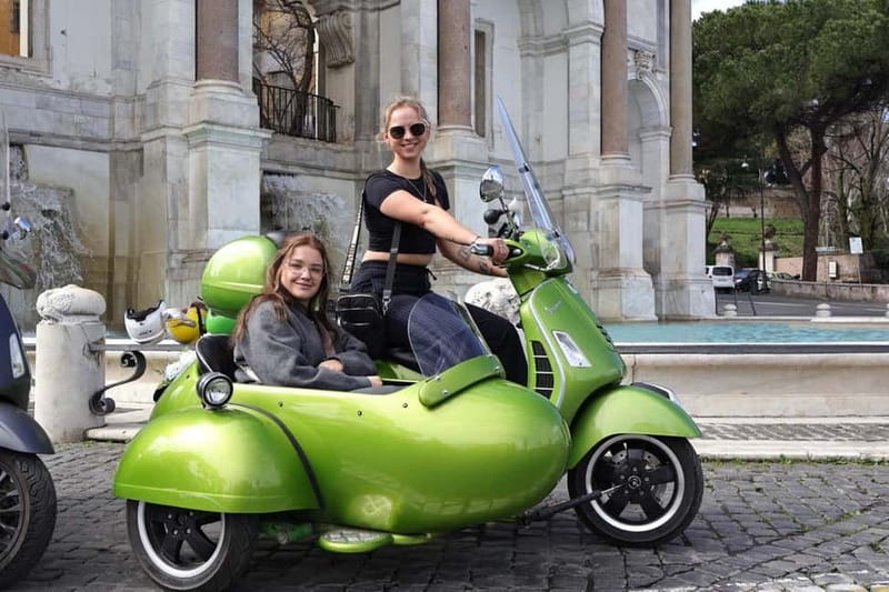 Rome: Vespa Sidecar Tour with Hotel Transfers & Gelato - Pincio Gardens and the first look at Rome