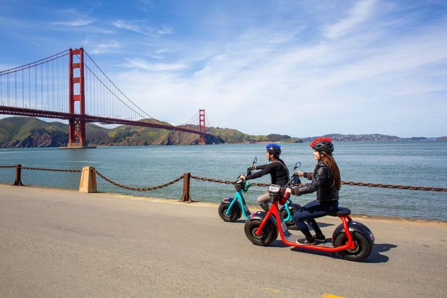 San Francisco: Electric Scooter Rental with GPS Storytelling - Fort Point under the Golden Gate Bridge