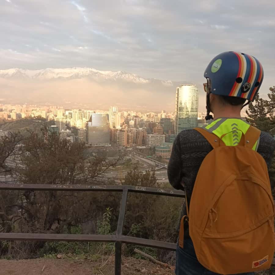 Santiago sunset tour on an electric scooter. City and nature - From the hill to North Pedro de Valdivia
