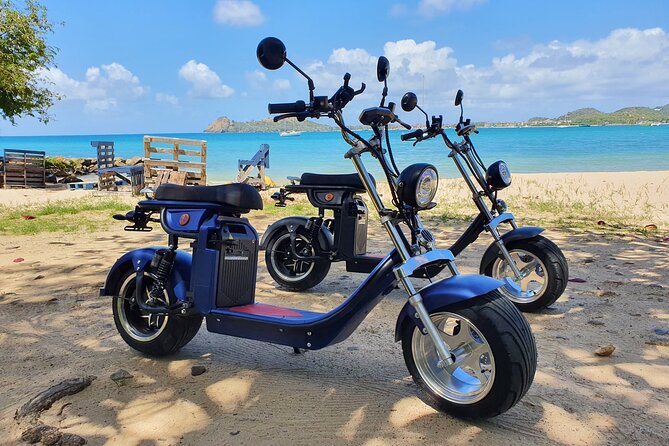 St.Lucia Beaches and Backroads Tour by Electric Big-Wheel Scooter - Gros Islet, fishing boats, and the old chapel