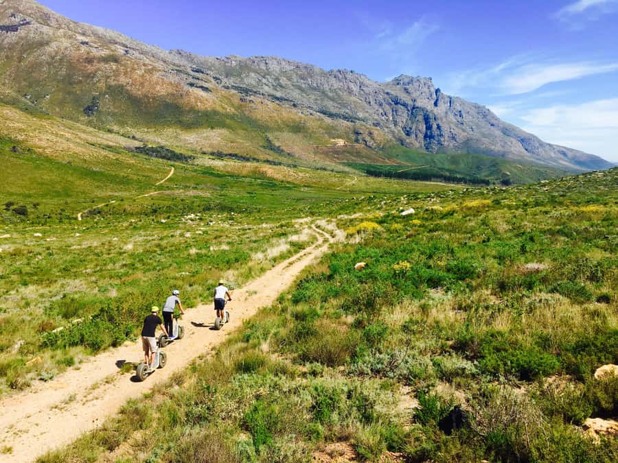 Stellenbosch Winelands downhill gravity Scooter - Scenic transfer before the second run