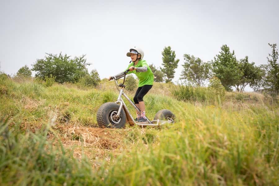Stellenbosch Winelands downhill gravity Scooter - Meeting at Banhoek Chilli Oil Company