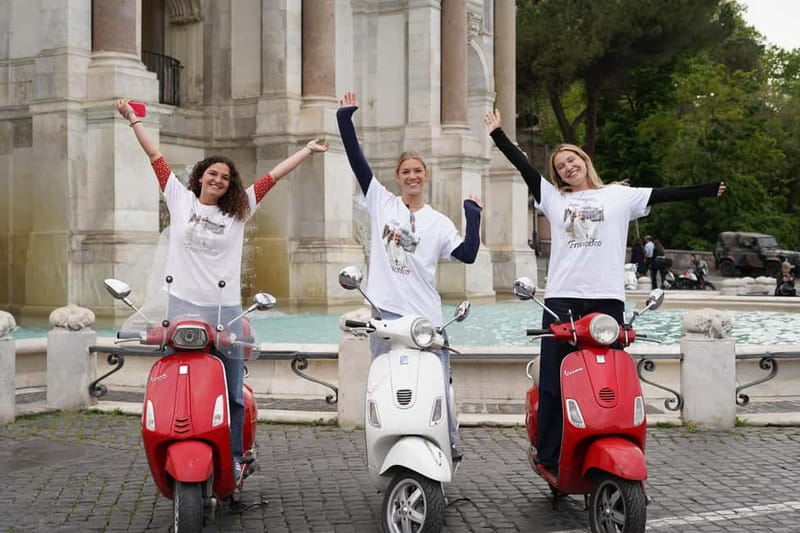 Taste, Explore, Capture-All inclusive Vespa Tour in Rome - Fontana dell’Acqua Paola and the road above Rome