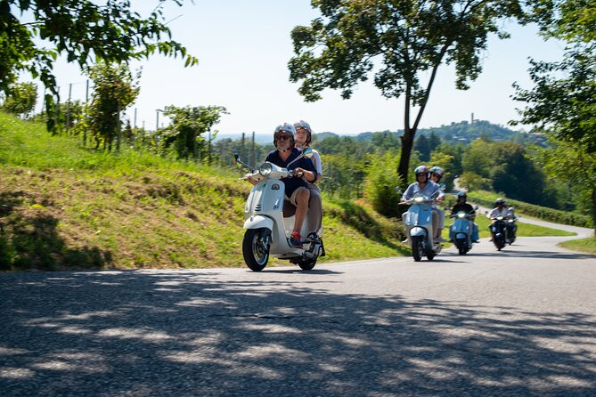 Vespa 125 rental to explore the UNESCO Hills - Rolling hills, old villages, and historic centers