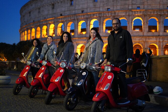 Vespa Scooter Night Tour in Rome with Professional Photographer - Fontana dell’Acqua Paola and Rome’s best night view