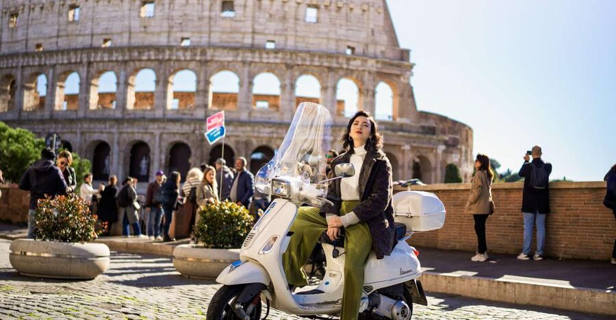 Vespa scooter tour in Rome with Pro-Photographer - Orange Garden: a calmer stop above the city