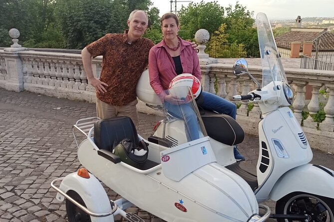 Vespa Sidecar Tour at Day/Night with Pickup - Aventine Hill brings quieter streets and better views