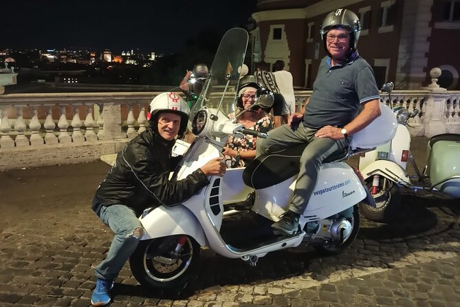 Vespa Sidecar Tour By Night with Pickup - Trastevere adds food, streets, and a short rest