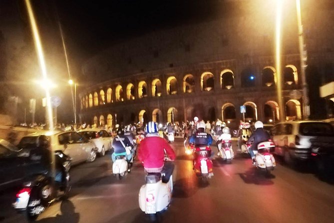 Vespa Tour with driver Rome By Night 3 hours - Pickup at Via dei Mille or Your Central Rome Hotel